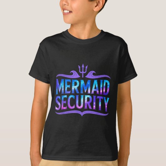 Mermaid Security Funny Dad Father Daughter Birthda T-Shirt (Vorderseite)