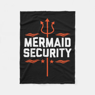Mermaid Security Funny Vater Mermaid Familie Merma Fleecedecke