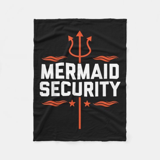Mermaid Security Funny Vater Mermaid Familie Merma Fleecedecke (Vorderseite)