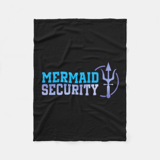 Mermaid Security Halloween Costume Dad Men Boy  Fleecedecke (Vorderseite)