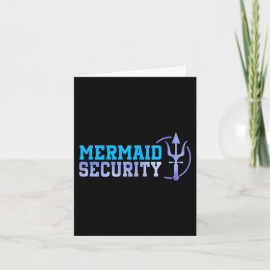 Mermaid Security Halloween Costume Dad Men Boy  Karte (Vorderseite)