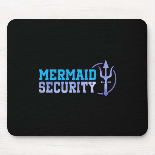 Mermaid Security Halloween Costume Dad Men Boy  Mousepad (Vorne)