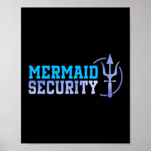 Mermaid Security Halloween Costume Dad Men Boy Poster (Vorne)