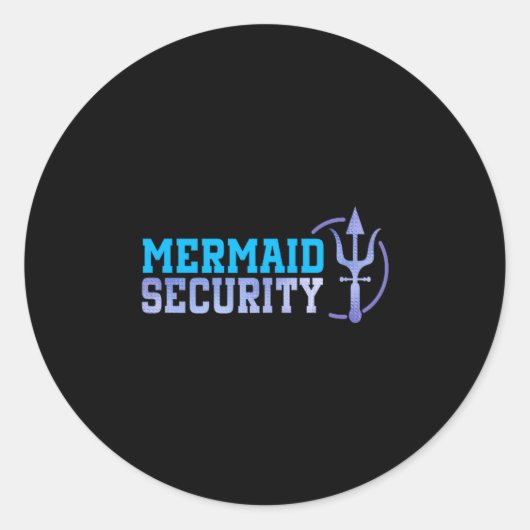 Mermaid Security Halloween Costume Dad Men Boy  Runder Aufkleber (Vorderseite)