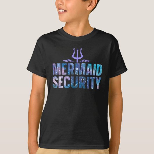 Mermaid Security Matching Mermaid Birthday Party T-Shirt (Vorderseite)