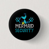 Mermaid Security Mermaid Vater Birthday Beach Part Button (Vorderseite)