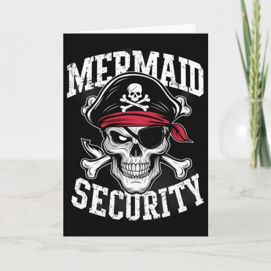 Mermaid Security Pirate Vater Brother Halloween Karte (Vorderseite)