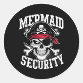Mermaid Security Pirate Vater Brother Halloween Runder Aufkleber (Vorderseite)