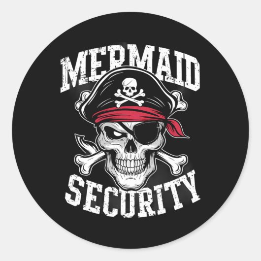 Mermaid Security Pirate Vater Brother Halloween Runder Aufkleber (Vorderseite)