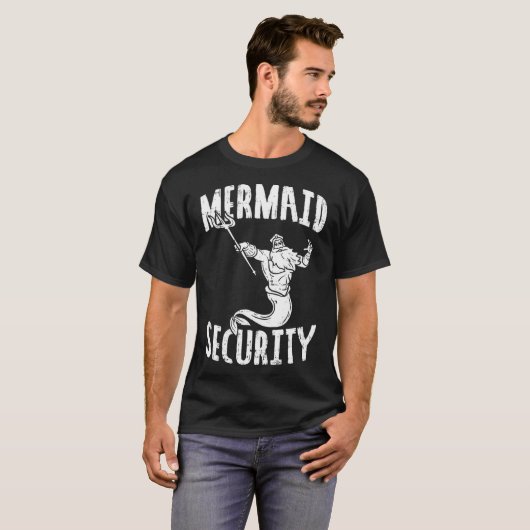 Mermaid Security Poseidon Guard Birthday Pool Teil T-Shirt (Vorne ganz)