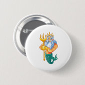 Mermaid Security Shirt _ Funny Merman Swimming Gif Button (Vorne & Hinten)