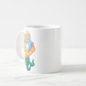 Mermaid Security Shirt _ Funny Merman Swimming Gif Kaffeetasse (Vorderseite Links)