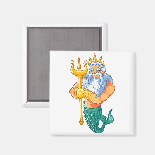 Mermaid Security Shirt _ Funny Merman Swimming Gif Magnet (Vorderseite/Rückseite)