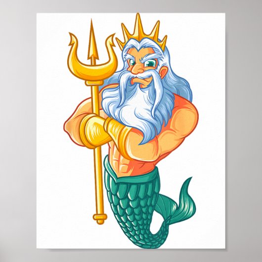 Mermaid Security Shirt _ Funny Merman Swimming Gif Poster (Vorne)