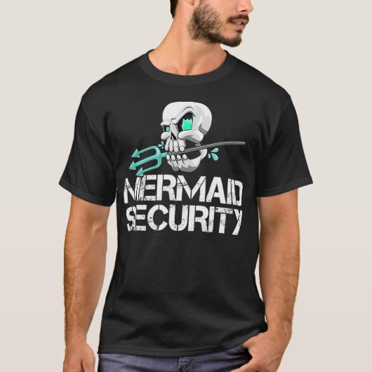 Mermaid Security Shirt Men Pirate Skull Swim Team (Vorderseite)