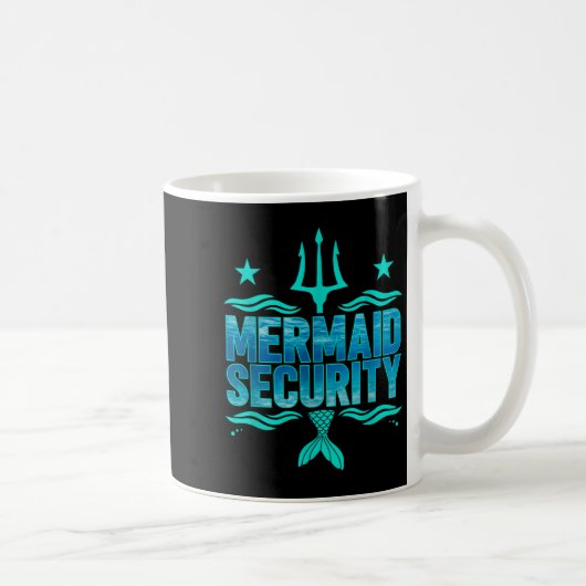 Mermaid Security Squad Matching Trident Birthday L Kaffeetasse (Rechts)