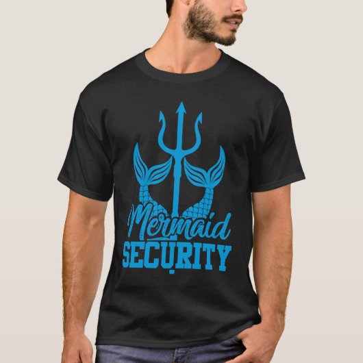 Mermaid Security Trident Pool Party für Männer T-Shirt (Vorderseite)