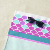 Mermaid Seepferd Aquarell Art individuelle Name Strandtuch (Beispiel)