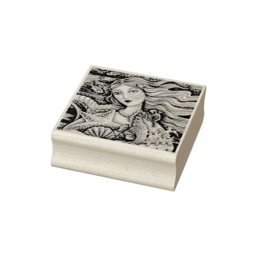 MERMAID, SEEPFERD, FANTASY RUBBER BRIEFMARKE gesch Gummistempel (Stempel)
