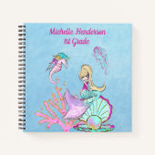 Mermaid Seepferd & Jellyfish Notebook Notizblock (Vorderseite)