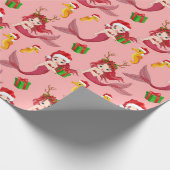Mermaid-Seepferd Weihnachten Geschenkpapier (Ecke)