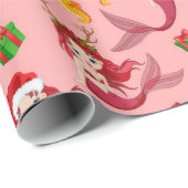Mermaid-Seepferd Weihnachten Geschenkpapier (Rolleneckpunkt)