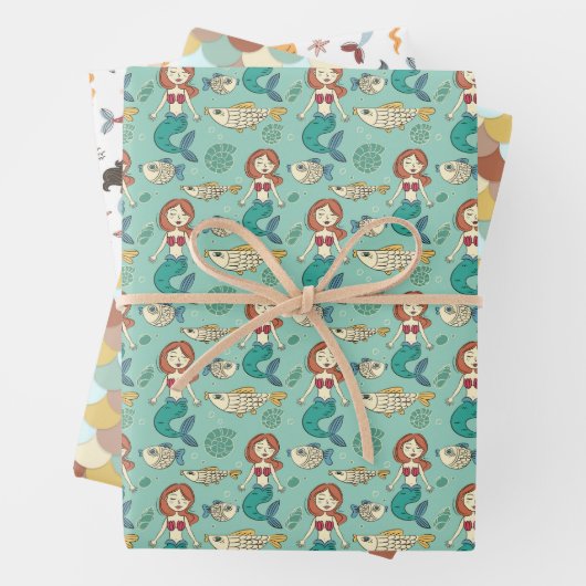 Mermaid Selection 2 Wrapping Paper Geschenkpapier Set (Beispiel)