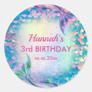 Mermaid-Sequenzer Birthday Classic Round Sticker