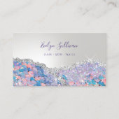 Mermaid-Sequenzer Silber-Glitzer-Visitenkarte Visitenkarte (Vorderseite)