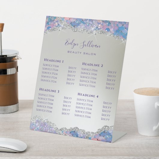 Mermaid Sequin Price List Pedestal Sign Sockelschild (In SItu)