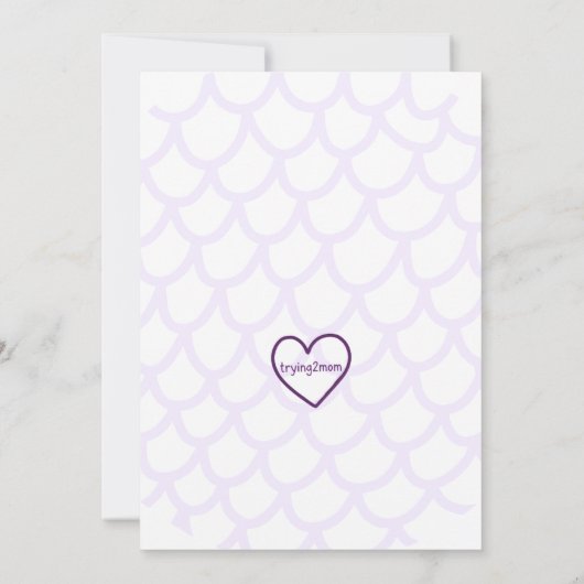 Mermaid SHELL-abration, Watercolor Birthday Einladung (Rückseite)