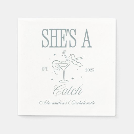 Mermaid Shes a Catch Celebration Serviette (Vorderseite)
