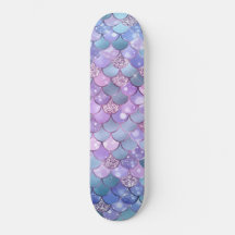 Mermaid Shimmery Satin Scales Musterskateboard