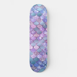 Mermaid Shimmery Satin Scales Musterskateboard Skateboard