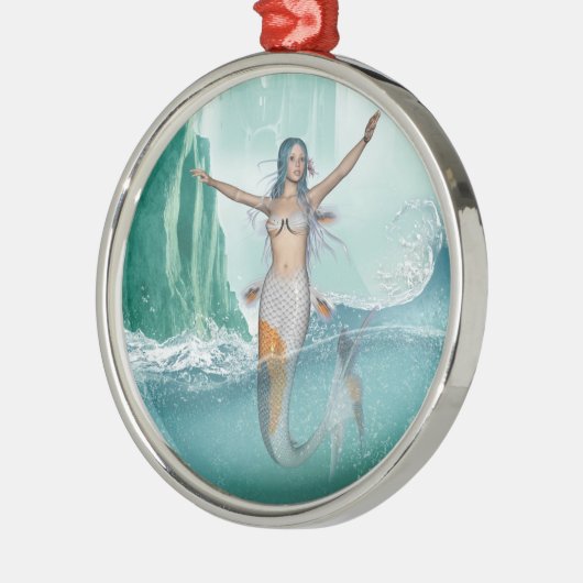 Mermaid Silbernes Ornament (Links)