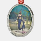 Mermaid Silbernes Ornament (Links)