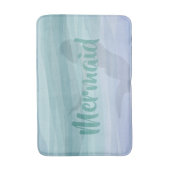 Mermaid Silhouette Aqua Blue Ocean Custom Badematte (Vorderseite Vertikal)