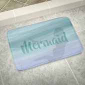 Mermaid Silhouette Aqua Blue Ocean Custom Badematte