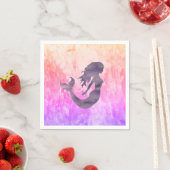 Mermaid Silhouette Ombre Painting Serviette (Beispiel)
