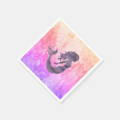 Mermaid Silhouette Ombre Painting Serviette (Ecke)