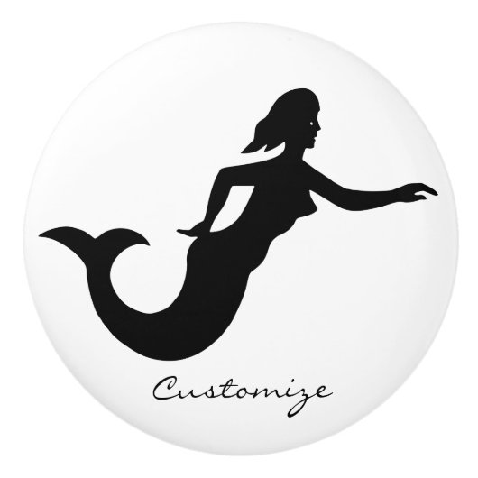 Mermaid Silhouette Thunder_Cove Keramikknauf (Vorderseite)