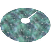 Mermaid Silver Aquamarin Green Ocean Glitz Polyester Weihnachtsbaumdecke (Schrägansicht)