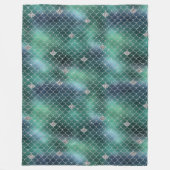 Mermaid Silver Aquamarin Ocean Glitz Fleecedecke (Vorderseite)