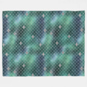 Mermaid Silver Aquamarin Ocean Glitz Fleecedecke (Vorderseite (Horizontal))