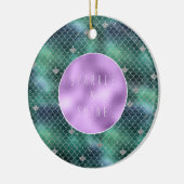 Mermaid Silver Aquamarin Ocean Glitz Keramik Ornament (Links)