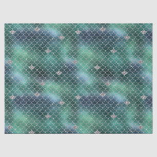 Mermaid Silver Aquamarin Ocean Glitz Seidenpapier