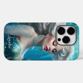 Mermaid Silver Hair Türkis Ozean Case-Mate iPhone Hülle (Rückseite (Horizontal))
