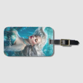 Mermaid Silver Hair Türkis Ozean Gepäckanhänger (Vorderseite (Horizontal))