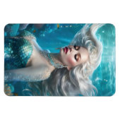 Mermaid Silver Hair Türkis Ozean Magnet (Horizontal)