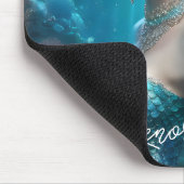 Mermaid Silver Hair Türkis Ozean Mousepad (Ecke)